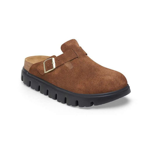 Birkenstock Women's Boston Chunky Suede Clogs Darktea Black