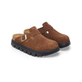 Birkenstock Women's Boston Chunky Suede Clogs  Darktea Black