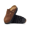 Birkenstock Women's Boston Chunky Suede Clogs  Darktea Black