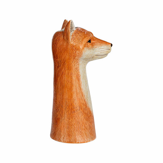 Hand-Painted Stoneware Fox Vase