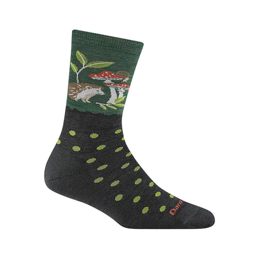 Women's Wild Life Hedgehog Lifestyle Crew Socks Moss