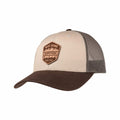 Mast Store Outfitters Leather Badge Trucker Hat Tan Loden Br