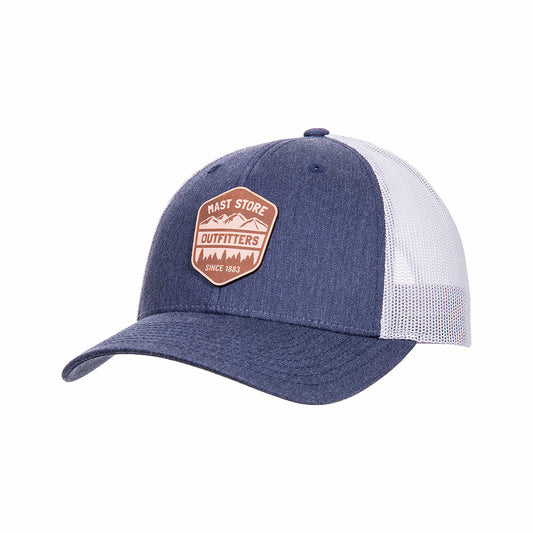 Mast Store Outfitters Leather Badge Mesh-Back Hat Navyhtr Ltgrey