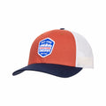 Mast Store Outfitters Woven Badge Trucker Hat Dkorange Birch