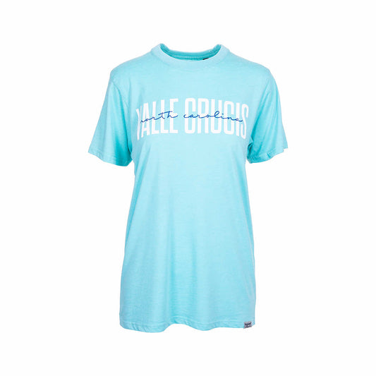 Bay Pointe Valle Crucis Burnwash Block Script Short Sleeve T-Shirt Chalky Mint