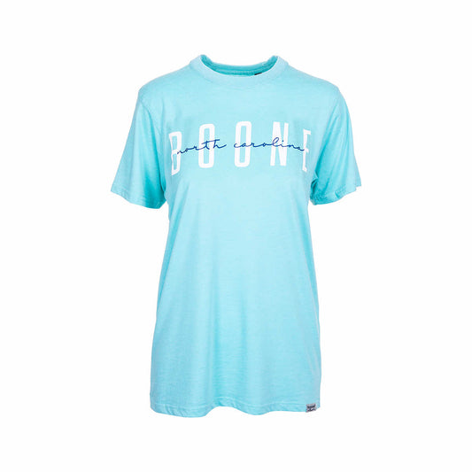 Bay Pointe Boone Burnwash Block Script Short Sleeve T-Shirt Chalky Mint