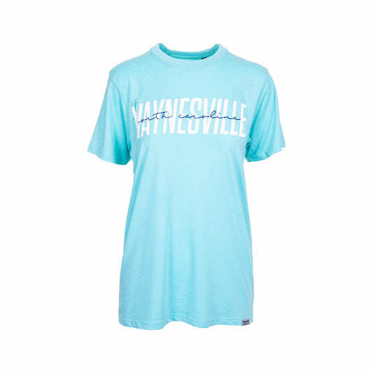 Bay Pointe Waynesville Burnwash Block Script Short Sleeve T-Shirt Chalky Mint