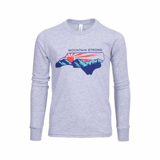 Youth Mountain Strong Hurricane Relief Long Sleeve T-Shirt Ath Heather