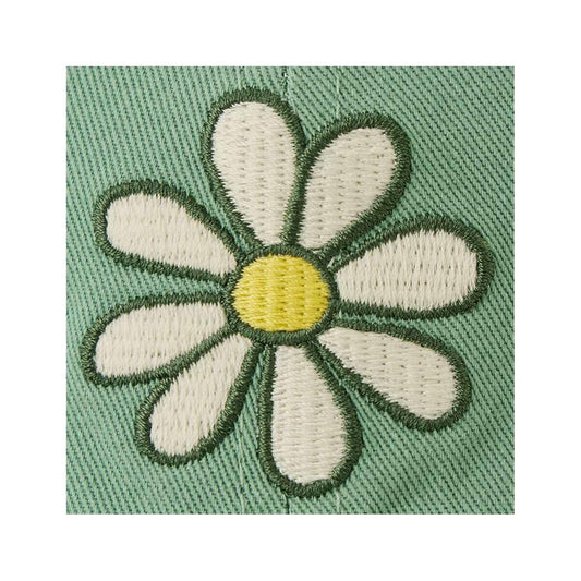 Color swatch for Life is Good Embroidered Daisy Chill Cap in Granite Green