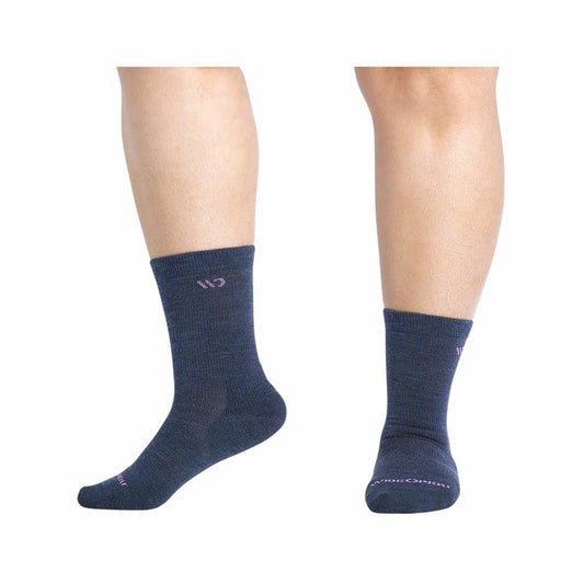 Wide Open Women's Solid Cushioned Micro Crew Socks Denim