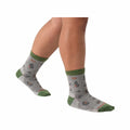 Wide Open Women's Foliage Lightweight Micro Crew Socks  Light Gray