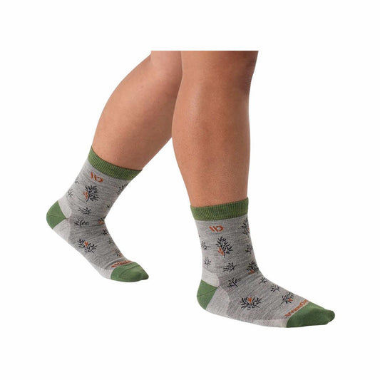 Wide Open Women's Foliage Lightweight Micro Crew Socks Light Gray