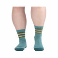 Wide Open Women's Multi Stripe Cushioned Micro Crew Socks  Light Teal