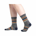 Wide Open Men's Multi Stripe Cushioned Micro Crew Socks  Gray