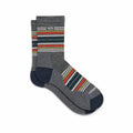 Wide Open Men's Multi Stripe Cushioned Micro Crew Socks  Gray