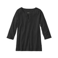 L.L.Bean Women's Pima Cotton Three-Quarter-Sleeve Splitneck Tunic Black