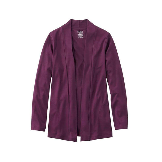 L.L.Bean Women's Pima Cotton Open Cardigan  Royal Plum
