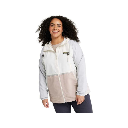 L.L.Bean Women's Multi-Color Mountain Classic Anorak - Curvy Paper White Putty