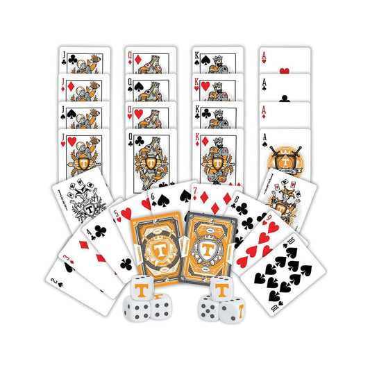 Master Piece Puzzle University of Tennessee 2-Pack Playing Cards and Dice Set
