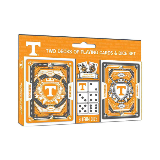 Master Piece Puzzle University of Tennessee 2-Pack Playing Cards and Dice Set