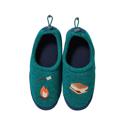 L.L.Bean Kids' Sweater Fleece Motif Slippers Teal Smores