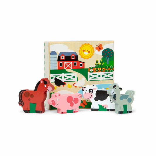 Melissa & Doug Wooden Farm Animals Matching Toy