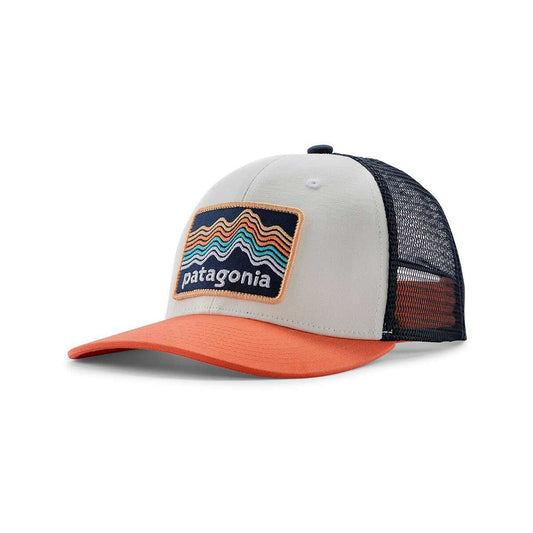 Patagonia Kids' Ridge Rise Stripe Trucker Hat Coho Coral
