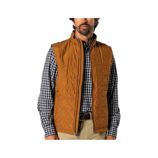 Duck Head Men's Fremont Performance Quilted Vest Dark Amber