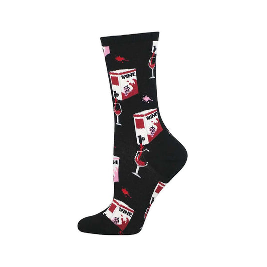Women's Fine Like Boxed Wine Socks Black