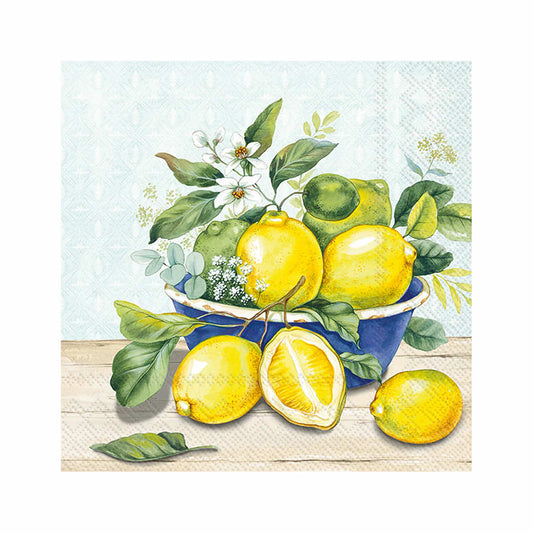 Boston International Bowl of Lemons Paper Cocktail Napkins