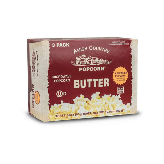 Amish Country Popcorn Buttery White Microwave Popcorn - 3 Pack