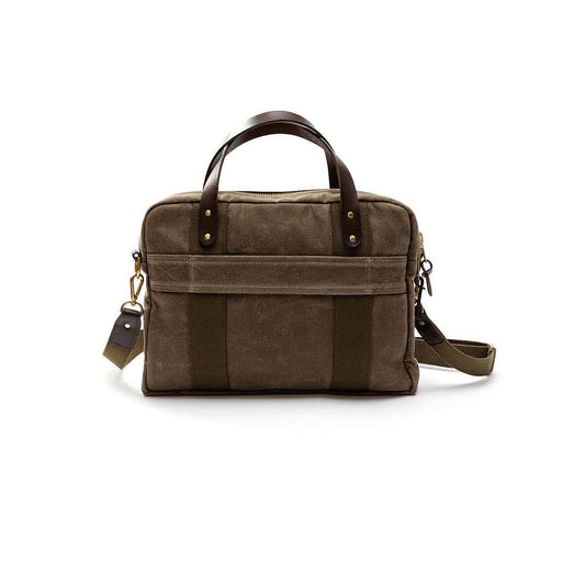 Duck Head Waxed Canvas Laptop Bag Field Brown