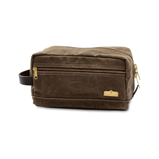 Duck Head Waxed Canvas Dopp Kit Field Brown