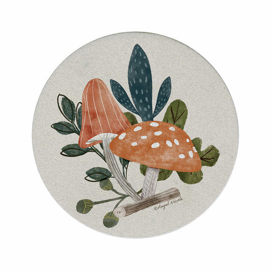 Amanita Mushroom 4-Pack Sandstone Coaster Set