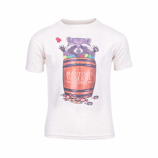 Barefoot Baby Toddler Mast General Store Candy Barrel Raccoon Short Sleeve T-Shirt Soft Beige