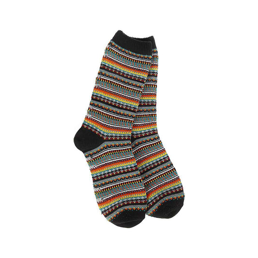 World's Softest Women's Weekend Boho Crew Socks Pink Stripe