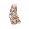 World's Softest Women's Weekend Boho Crew Socks Pink Stripe