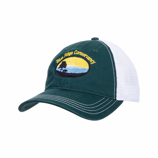 Blue Ridge Conservancy Trucker Hat Dkgrn White