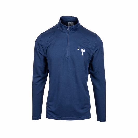 Men's Ice Pique Half-Zip Palmetto Moon Long Sleeve Pullover Dark Navy
