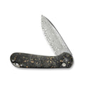 Elementum II Flipper Damascus Steel Knife Gold Shred