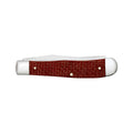 Smooth Dark Red Burlap Micarta CS Trapper Knife