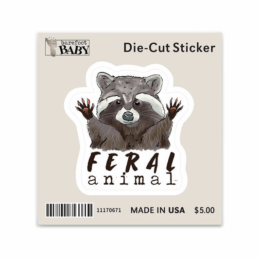 Barefoot Baby Feral Animal Sticker