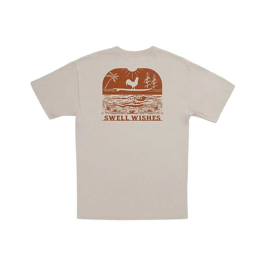Beach & Barn Men's Swell Wishes Short Sleeve T-Shirt Sand
