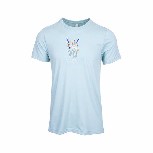 Boone Field of Flowers Embroidered Short Sleeve T-Shirt Dusty Blue