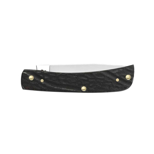 Jigged Rough Black Synthetic Sod Buster Jr Knife