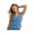 Wrangler Women's Lainey Wilson Blue Denim Vest, alternate view 1