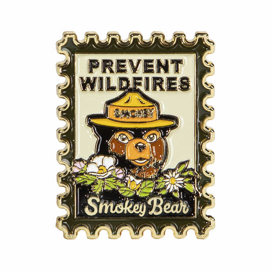 Smokey Bear Postage Stamp Enamel Pin