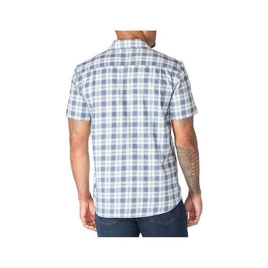 Carhartt Men's Bozeman Relaxed Short Sleeve Plaid Shirt Iron Blue