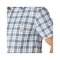 Carhartt Men's Bozeman Relaxed Short Sleeve Plaid Shirt  Iron Blue