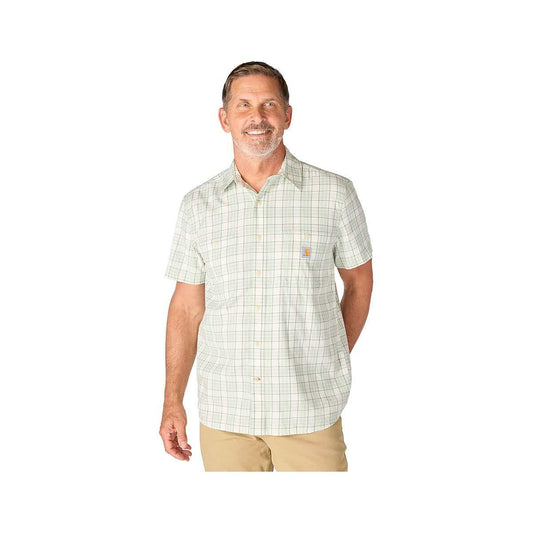 Carhartt Men's Bozeman Relaxed Short Sleeve Plaid Shirt Smoked Teal